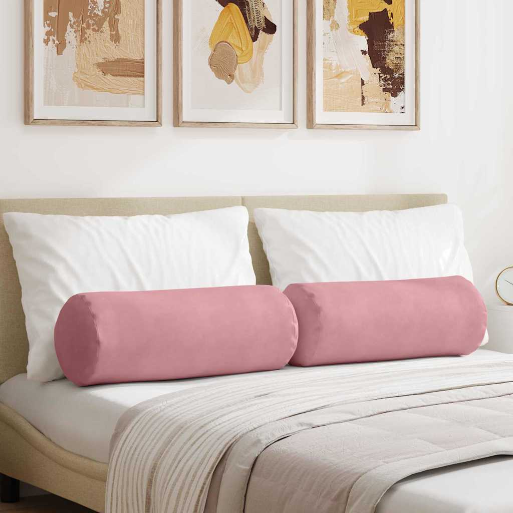 Bolsterpuder 2 pcs Lyserød Ø 25 x 70 cm Velourstof