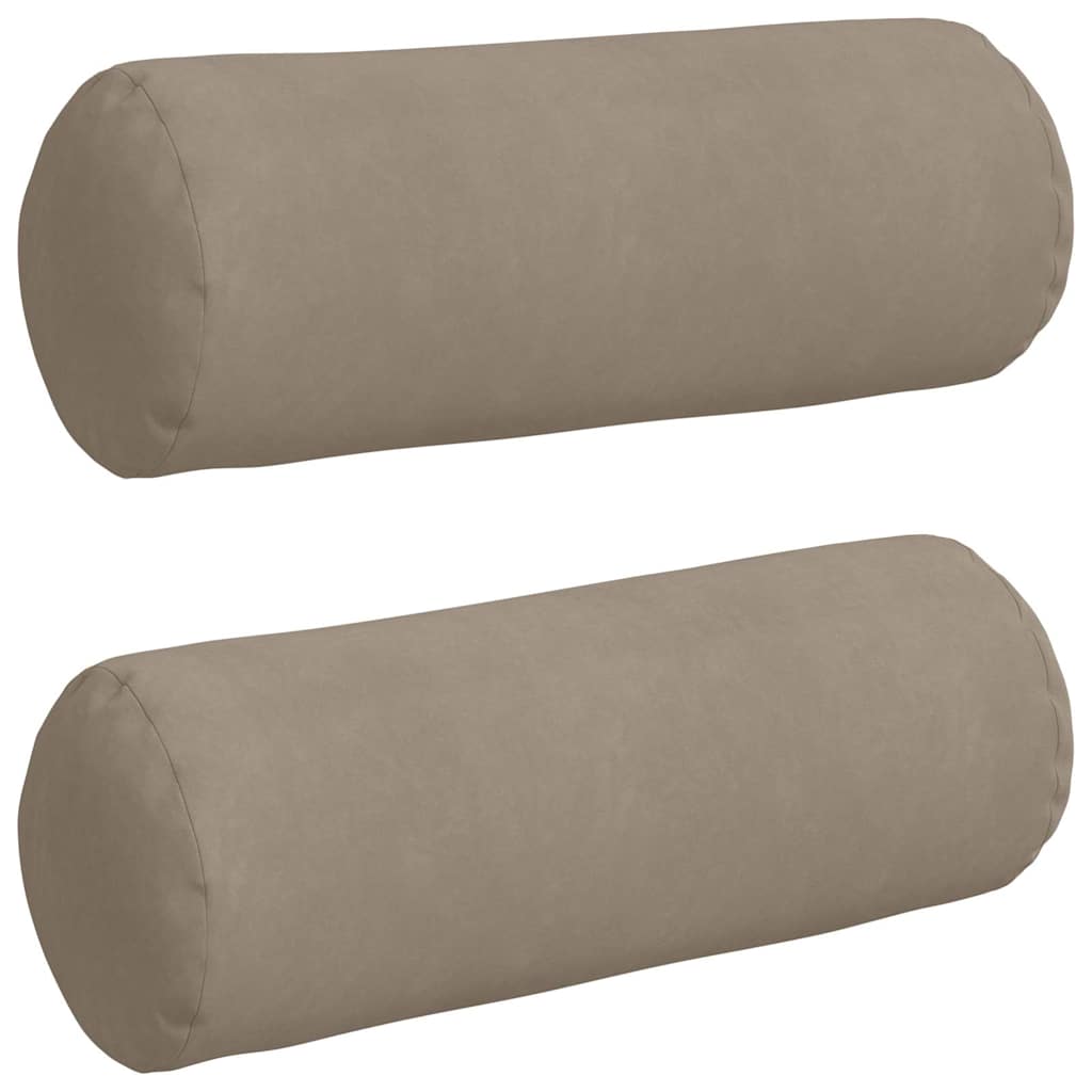 Bolsterpuder 2 pcs Gråbrun Ø 25 x 70 cm Mikrofiberstof