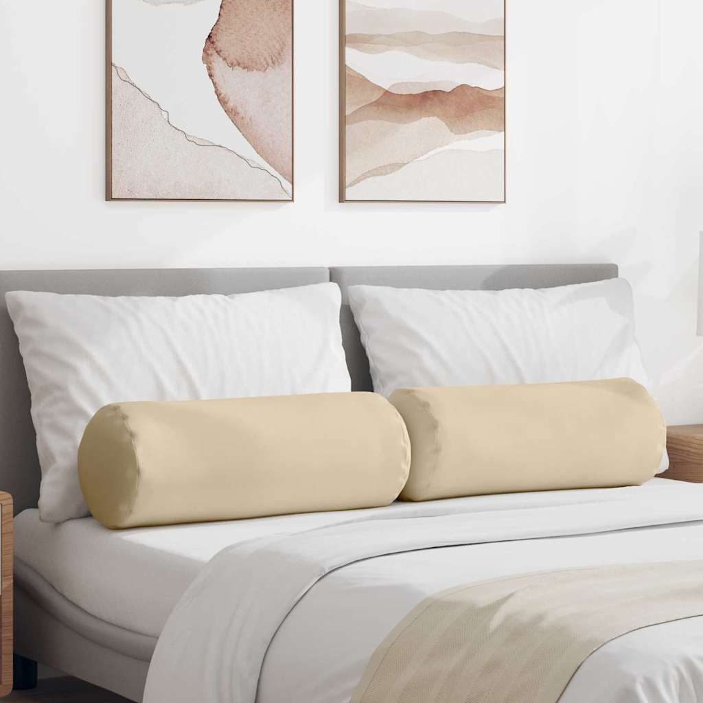 Bolsterpuder 2 pcs Creme Ø 25 x 70 cm Mikrofiberstof