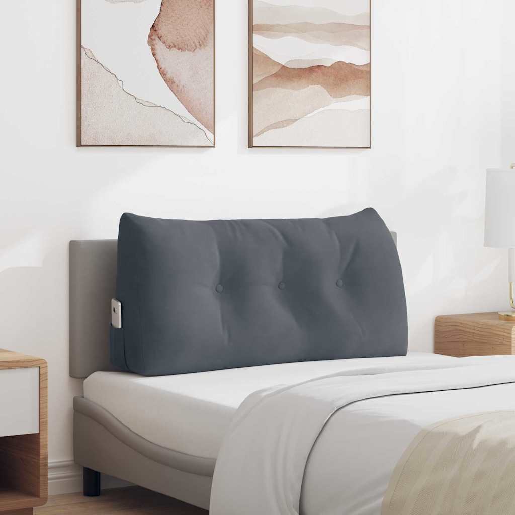 Rygpude Mørkegrå 100 x 24 x 50 cm Fløjl