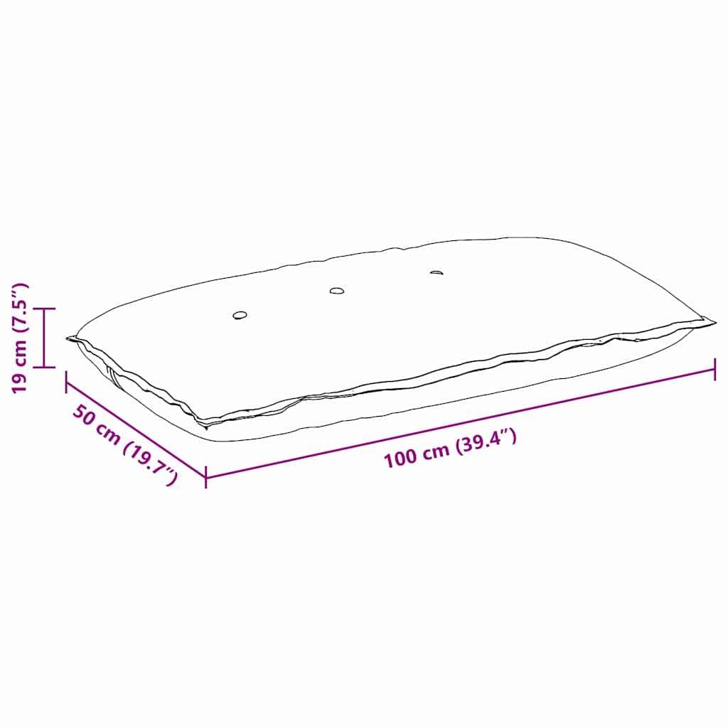 Rygpude Hvid 100 x 19 x 50 cm Stof