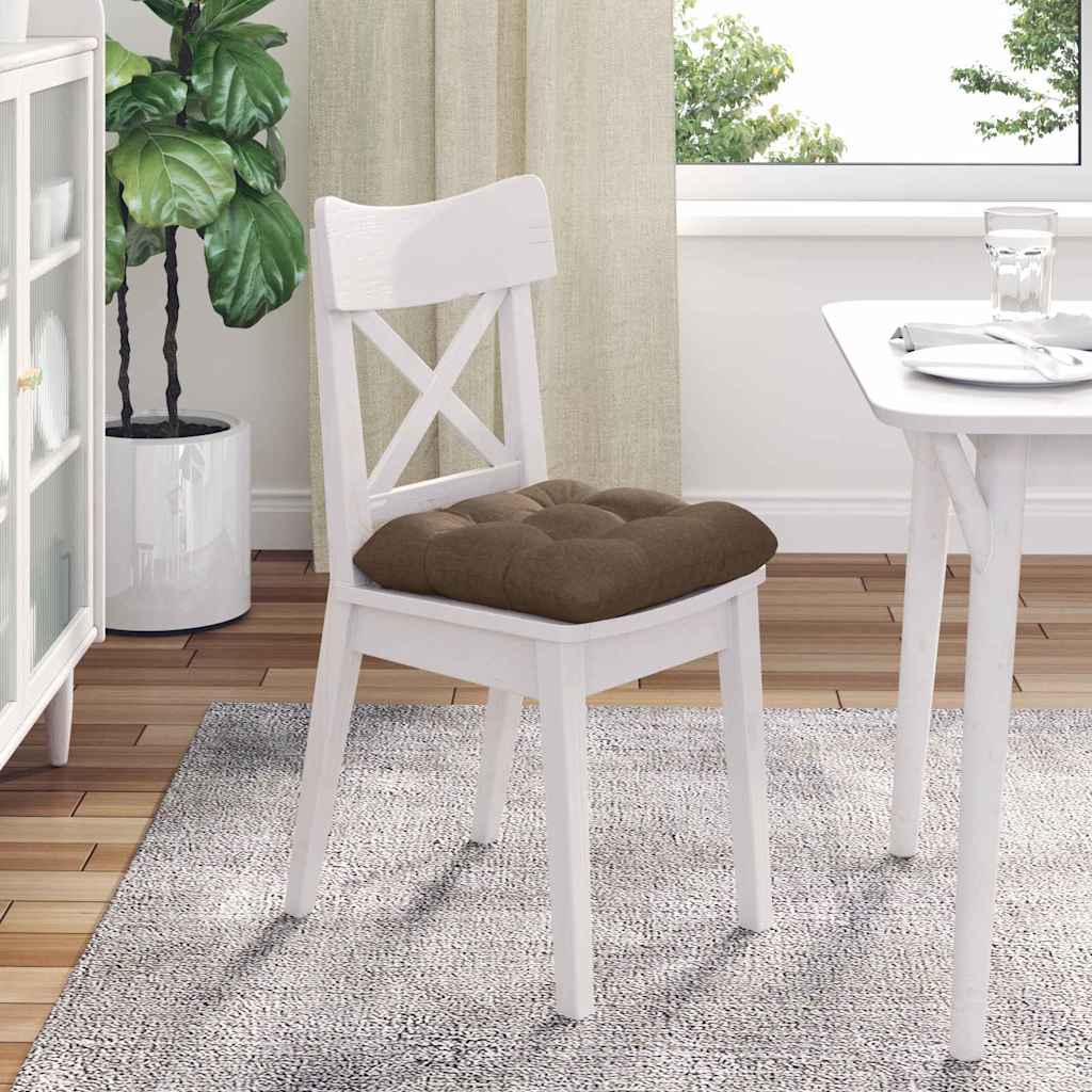 Sædepuder 4 pcs Brun 40 x 40 x 12 cm Stof