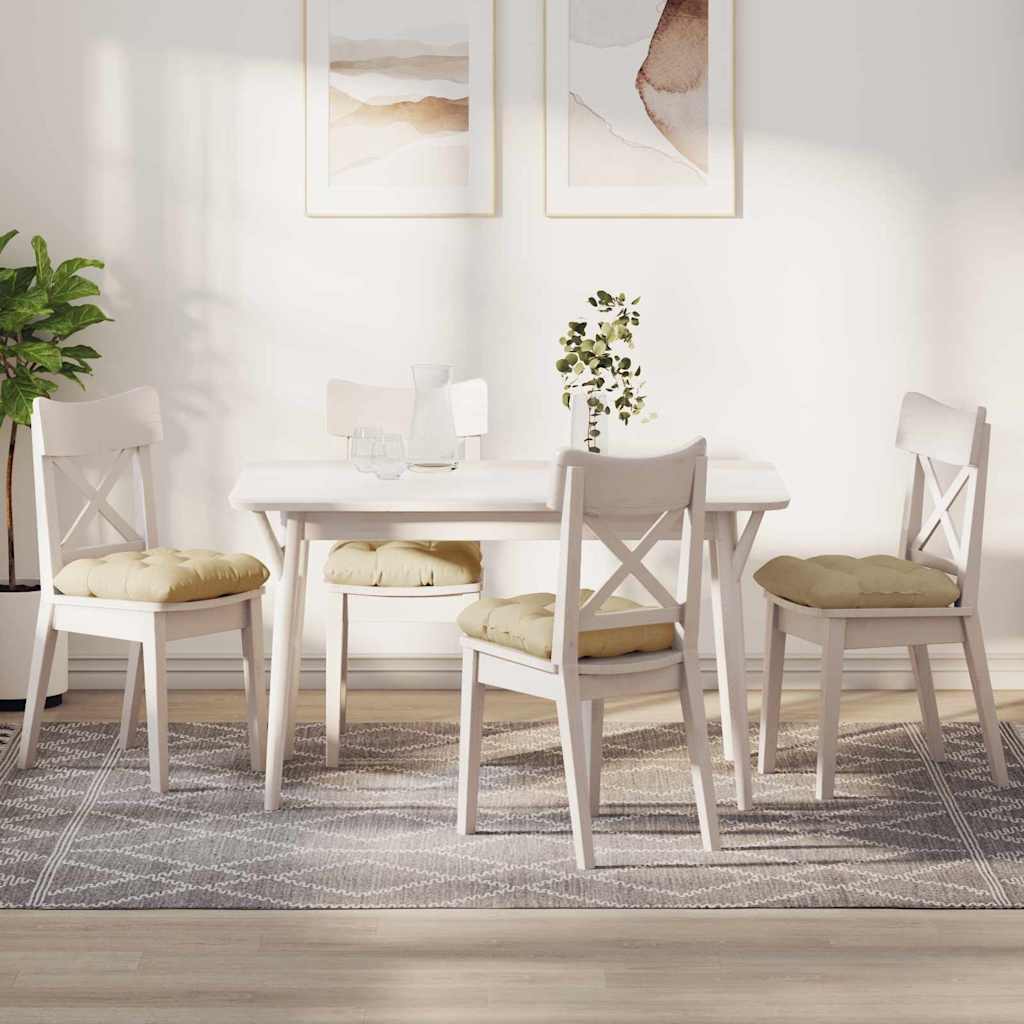 Sædepuder 4 pcs Creme 40 x 40 x 12 cm Stof