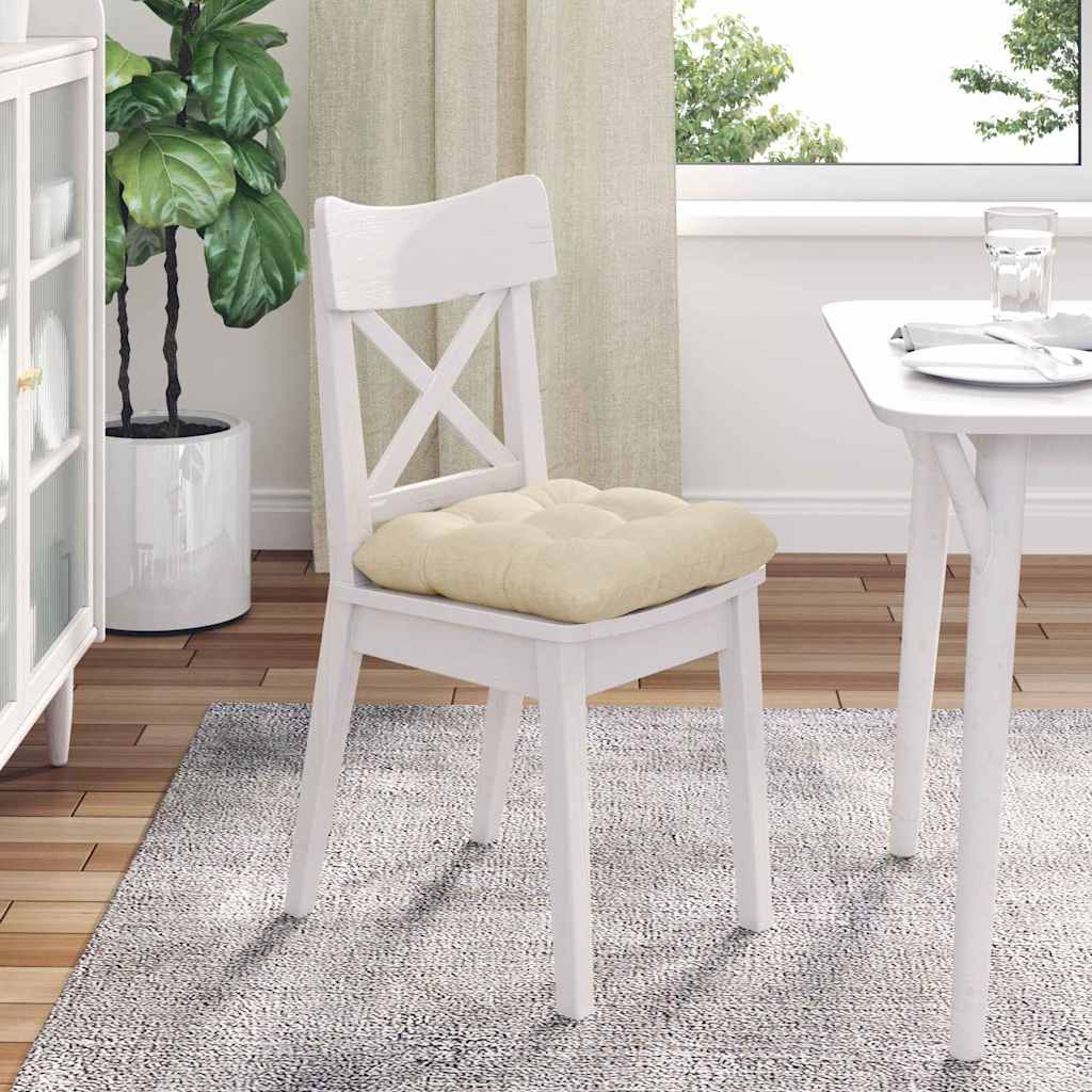 Sædepuder 4 pcs Creme 40 x 40 x 12 cm Stof