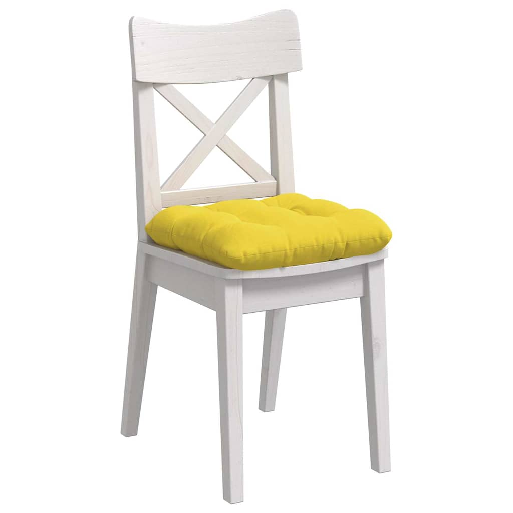 Sædepuder 4 pcs Lys Gul 40 x 40 x 12 cm Stof