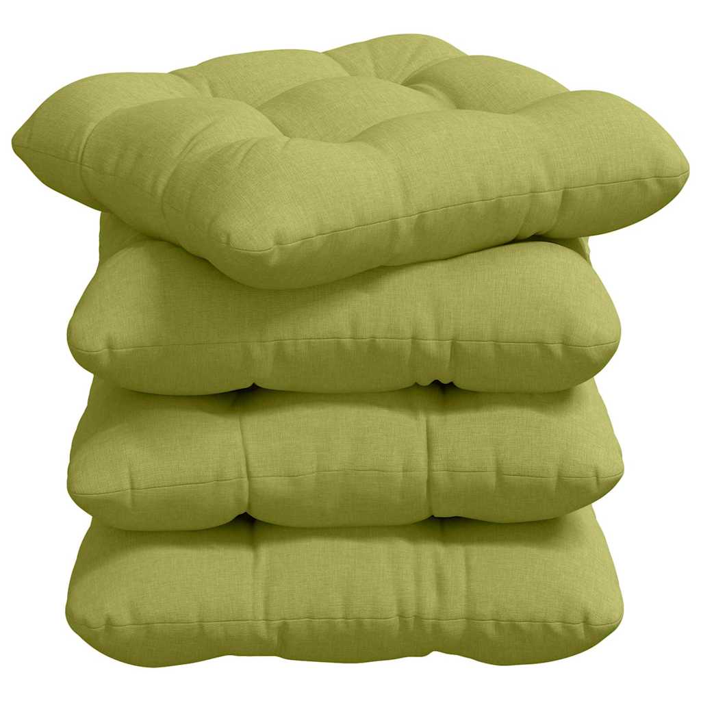 Sædepuder 4 pcs Lys grøn 40 x 40 x 12 cm Stof