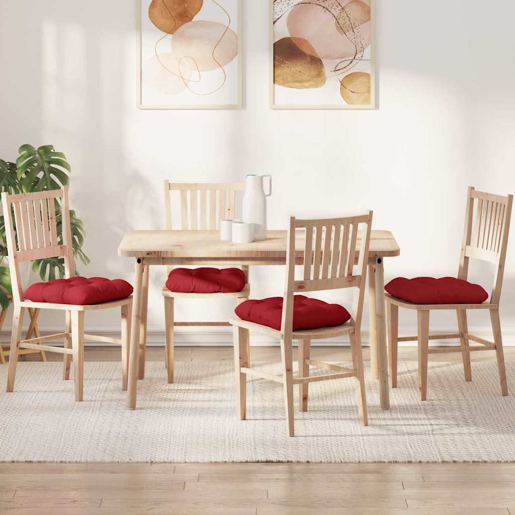 Sædepuder 4 pcs Rød 40 x 40 x 12 cm Stof