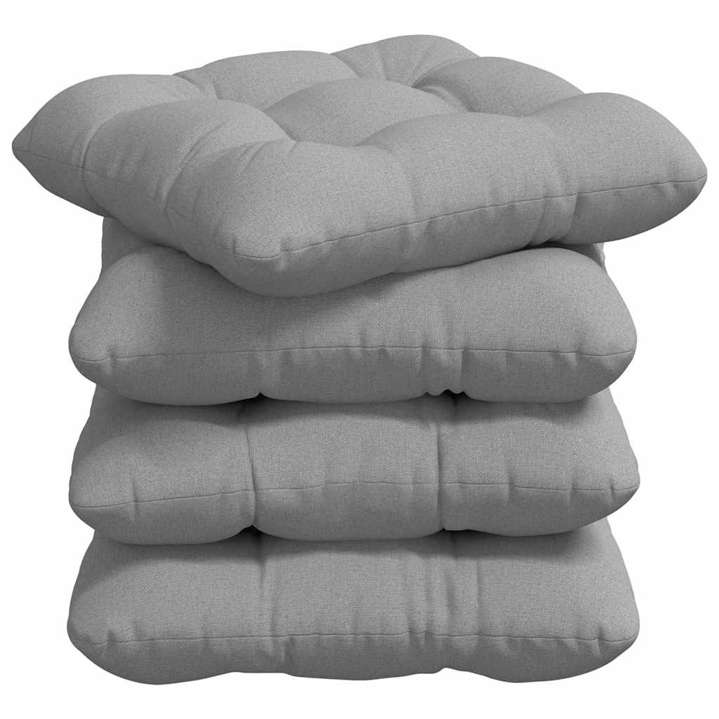 Sædepuder 4 pcs Skygrå 40 x 40 x 12 cm Stof