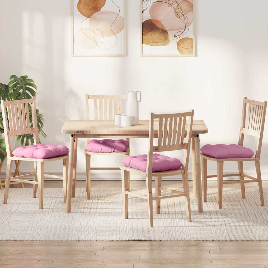 Sædepuder 4 pcs Lyserød 40 x 40 x 12 cm Stof