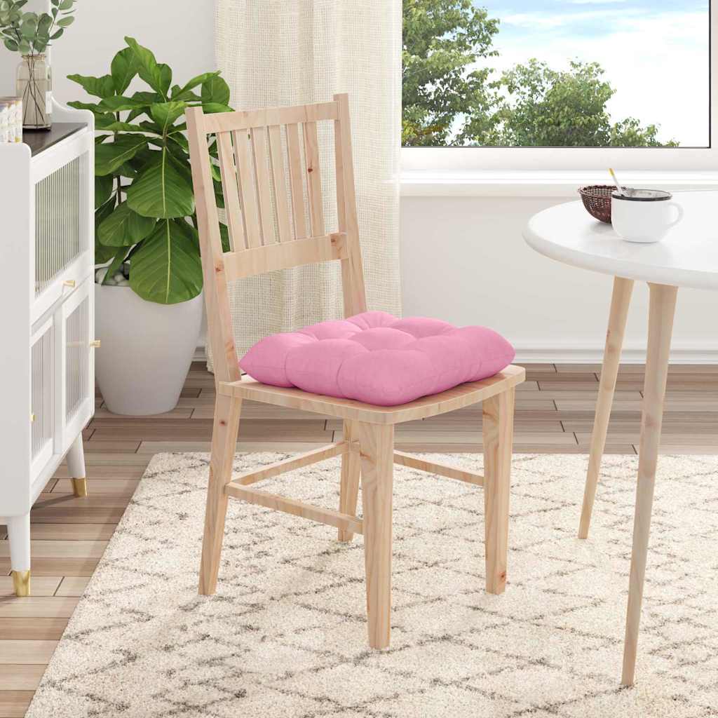 Sædepuder 4 pcs Lyserød 40 x 40 x 12 cm Stof