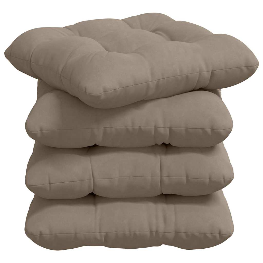 Sædepuder 4 pcs Gråbrun 40 x 40 cm Mikrofiberstof