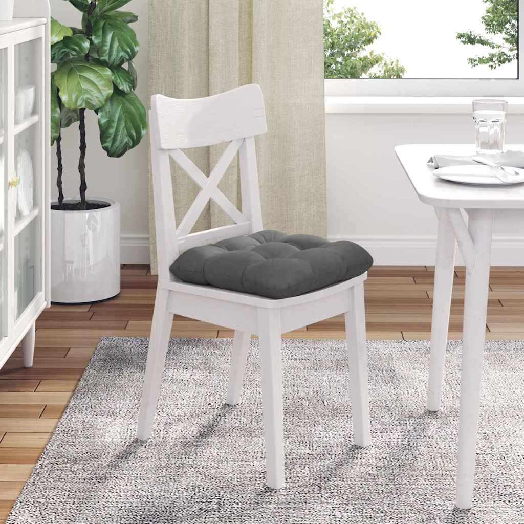 Sædepuder 4 pcs Mørkegrå 40 x 40 cm Mikrofiberstof