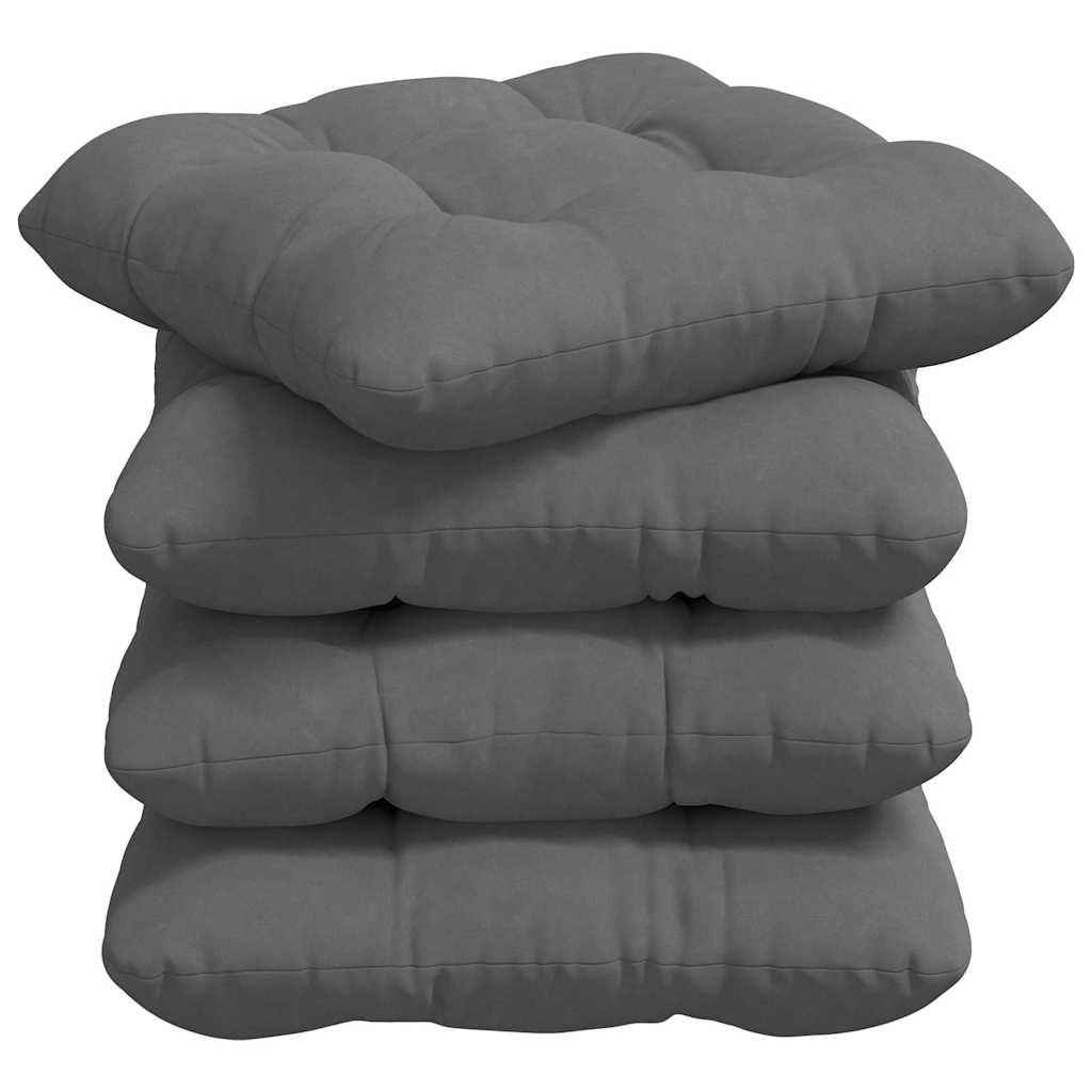 Sædepuder 4 pcs Mørkegrå 40 x 40 cm Mikrofiberstof