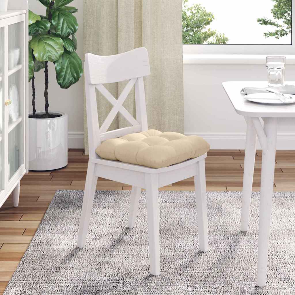 Sædepuder 4 pcs Creme 40 x 40 cm Mikrofiberstof