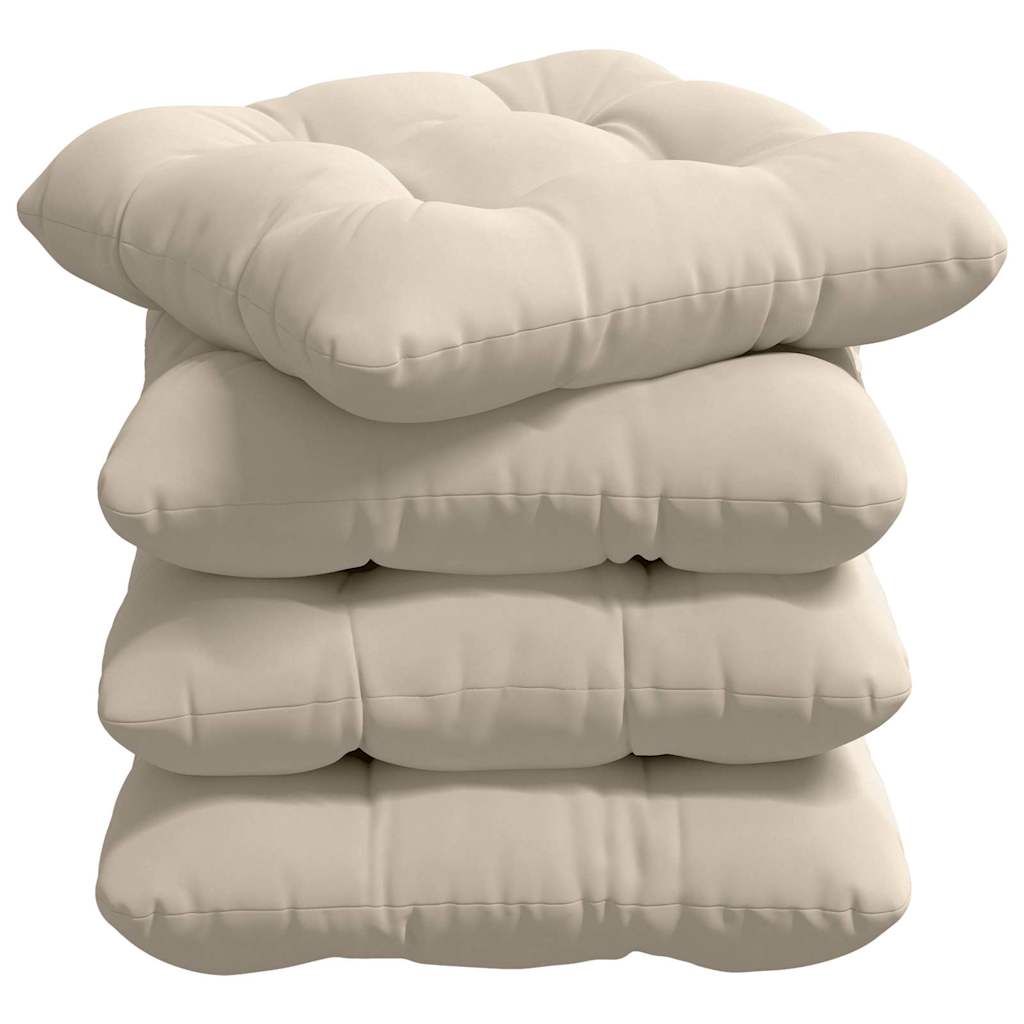 Sædepuder 4 pcs Beige 40 x 40 cm Mikrofiberstof