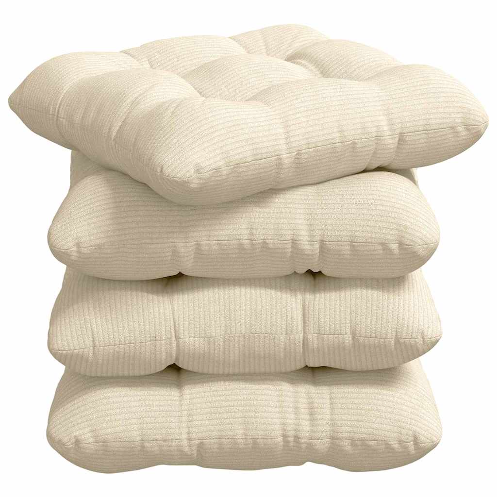 Sædepuder 4 pcs Creme 40 x 40 cm Velourstof