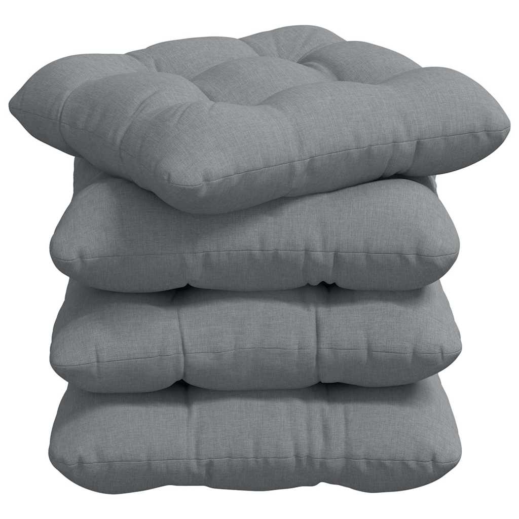 Sædepuder 4 pcs Lysegrå 45 x 45 x 12 cm Stof