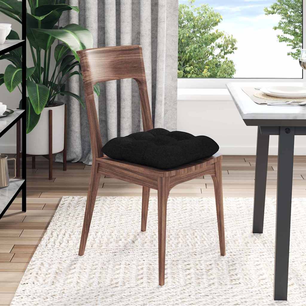 Sædepuder 4 pcs Sort 45 x 45 x 12 cm Stof