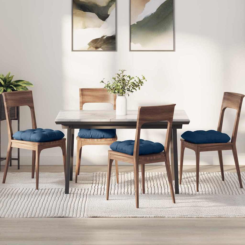 Sædepuder 4 pcs Blå 45 x 45 x 12 cm Stof