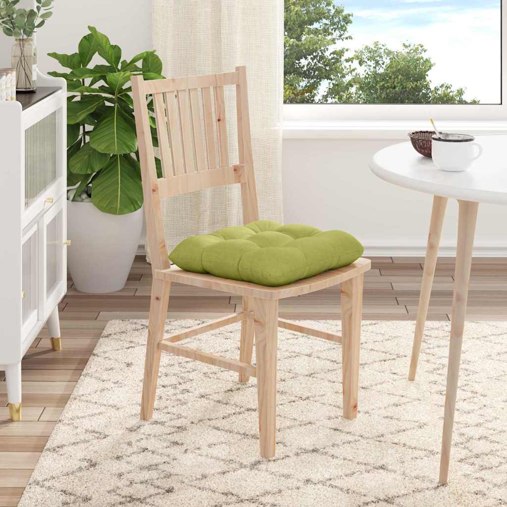 Sædepuder 4 pcs Lys grøn 45 x 45 x 12 cm Stof