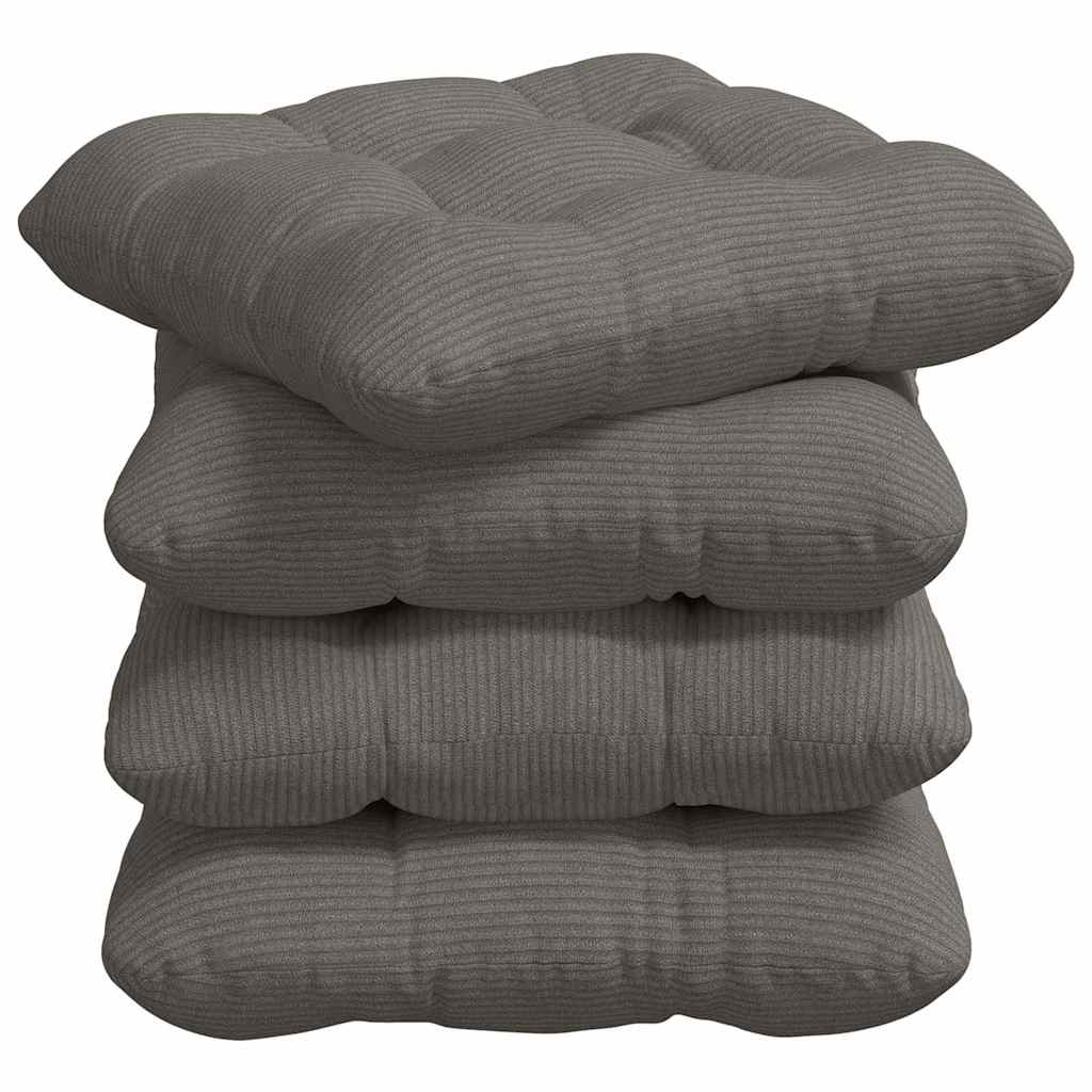 Sædepuder 4 pcs Lysegrå 45 x 45 cm Velourstof