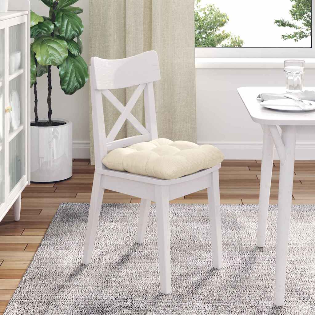 Sædepuder 4 pcs Creme 45 x 45 cm Velourstof