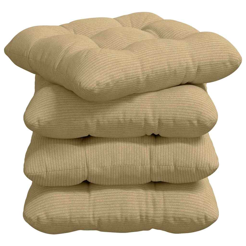 Sædepuder 4 pcs Grågrøn 45 x 45 cm Velourstof