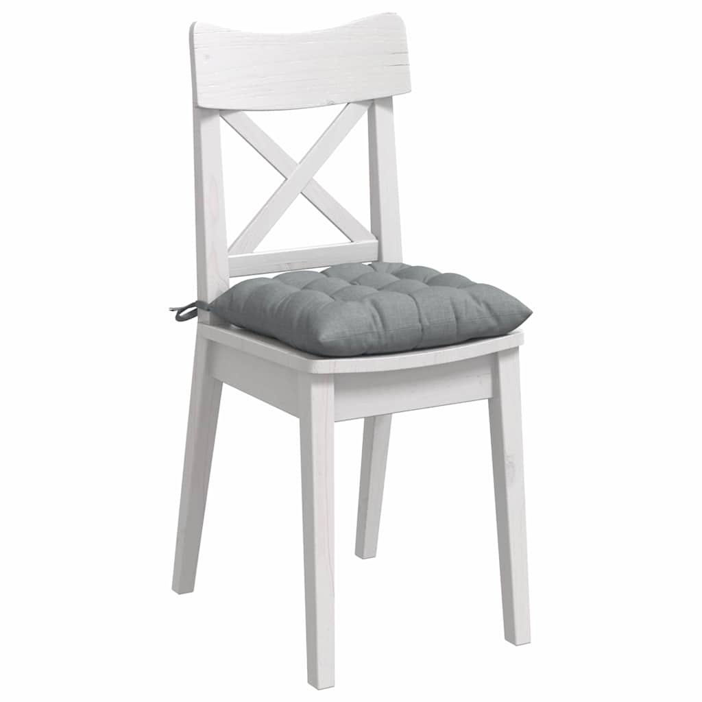 Sædepuder 4 pcs Lysegrå 40 x 40 x 6 cm Stof
