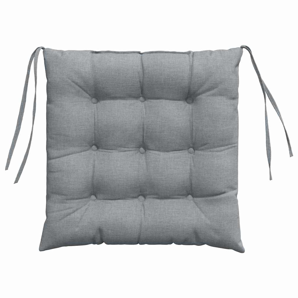 Sædepuder 4 pcs Lysegrå 40 x 40 x 6 cm Stof