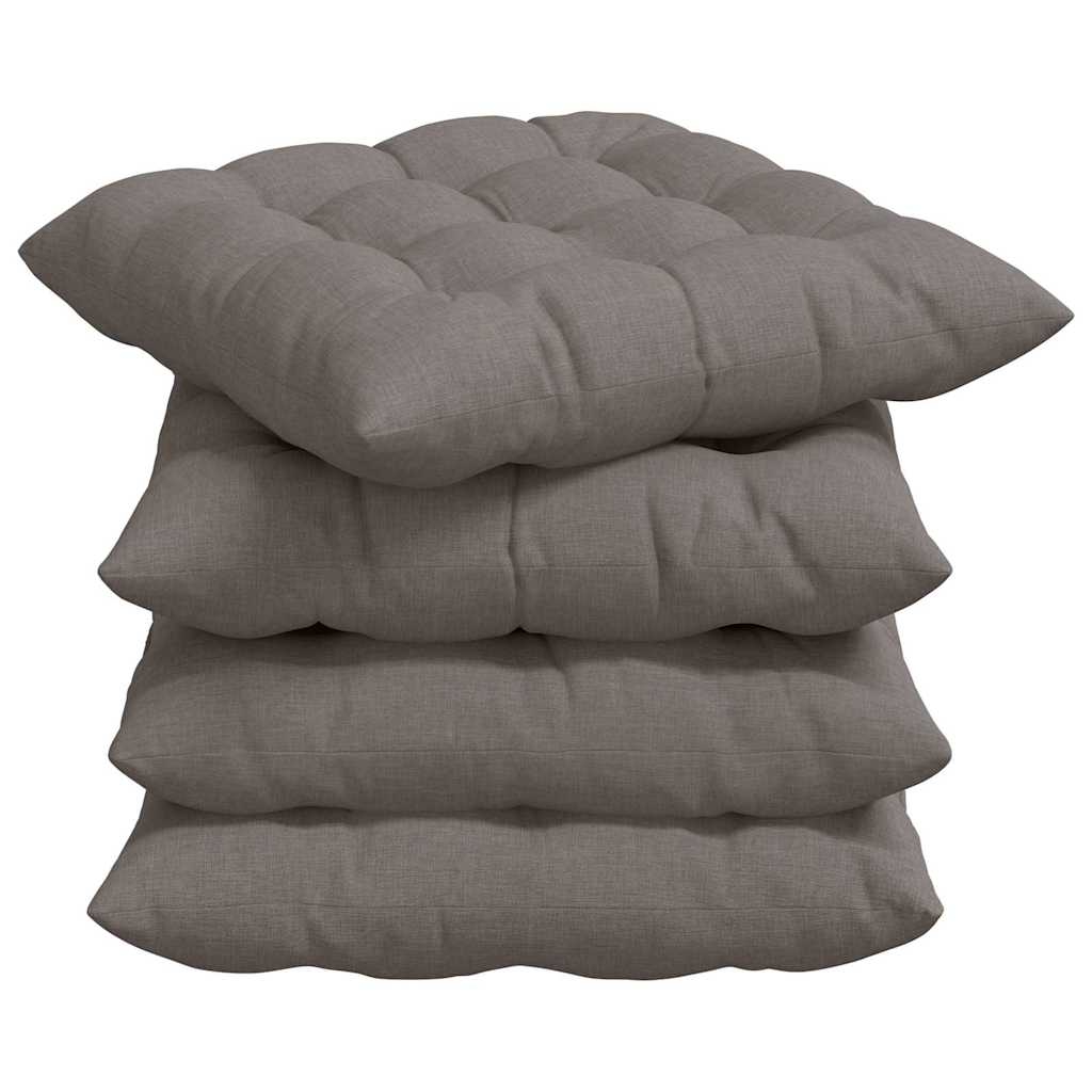 Sædepuder 4 pcs Gråbrun 40 x 40 x 6 cm Stof
