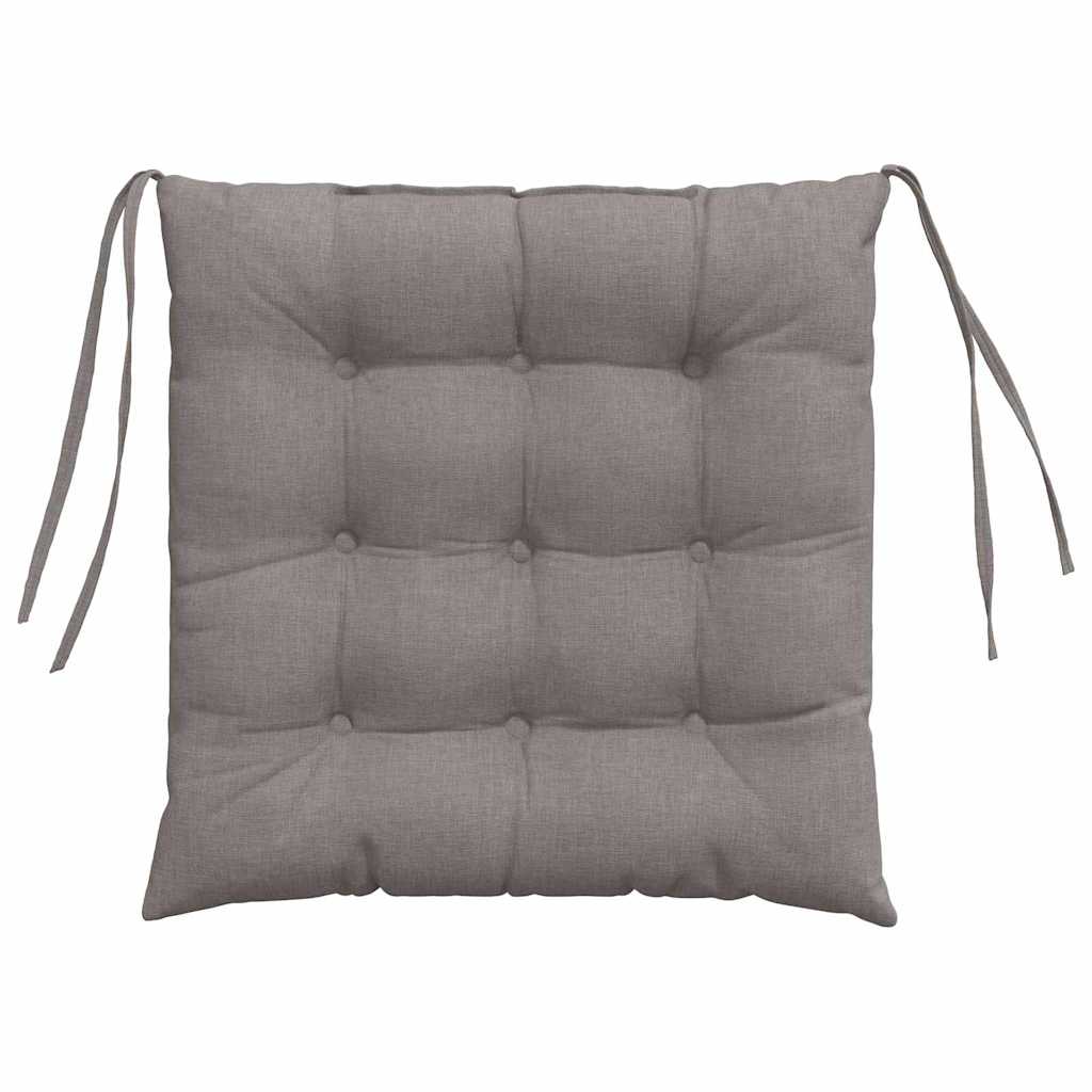 Sædepuder 4 pcs Gråbrun 40 x 40 x 6 cm Stof