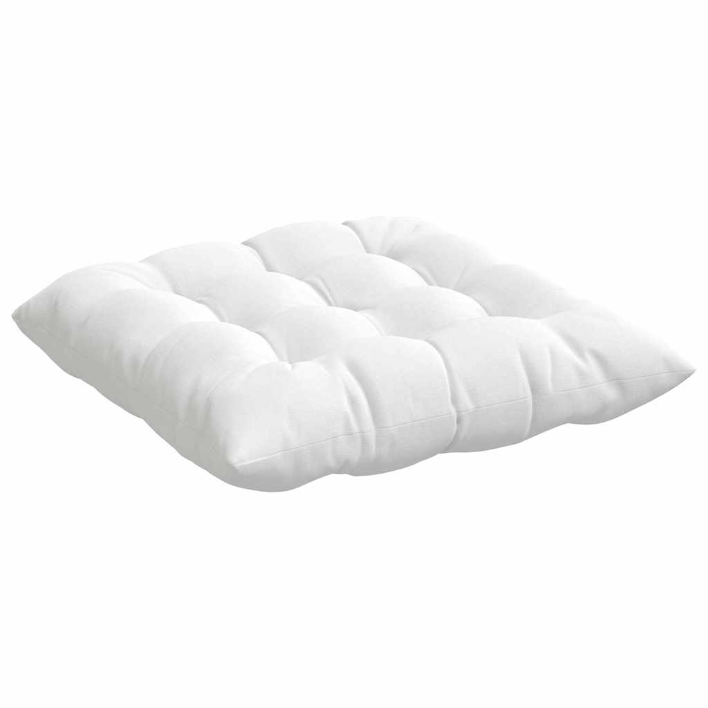 Sædepuder 4 pcs Hvid 40 x 40 x 6 cm Stof