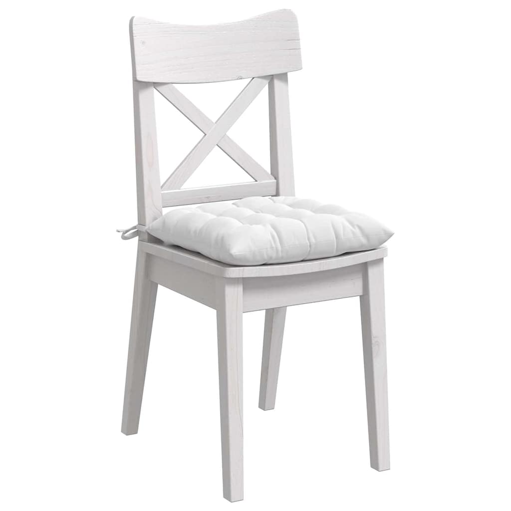Sædepuder 4 pcs Hvid 40 x 40 x 6 cm Stof