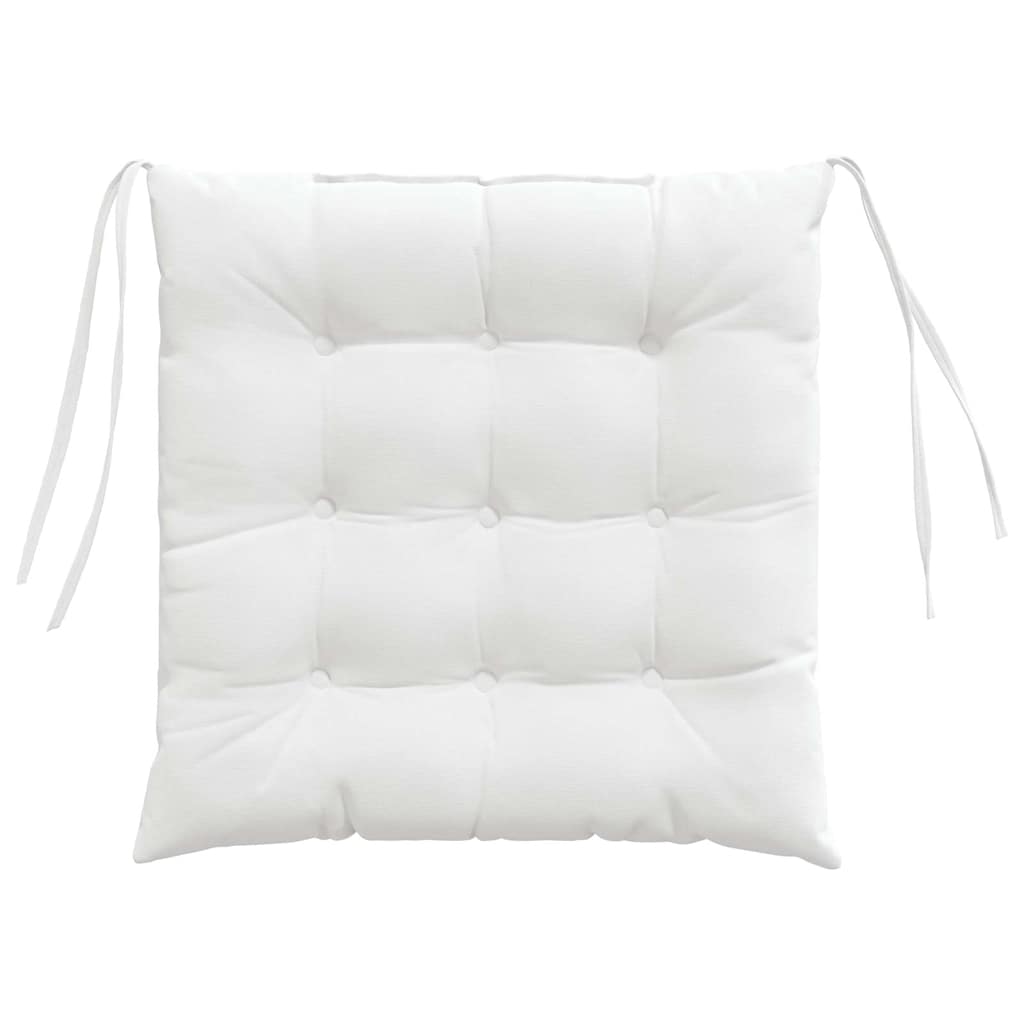 Sædepuder 4 pcs Hvid 40 x 40 x 6 cm Stof
