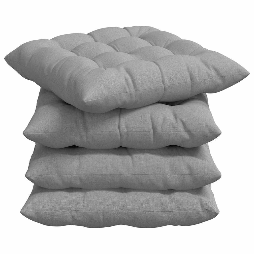 Sædepuder 4 pcs Skygrå 40 x 40 x 6 cm Stof