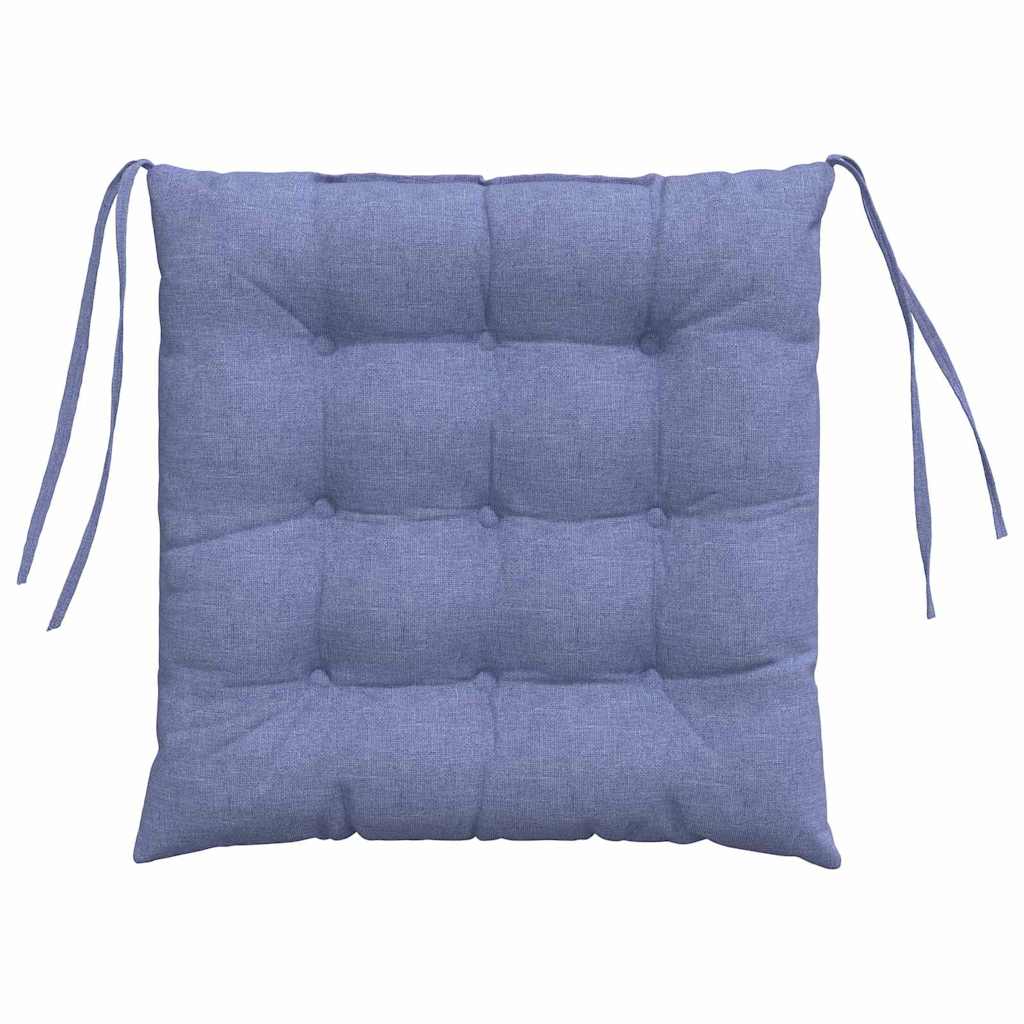 Sædepuder 4 pcs Jeans blå 40 x 40 x 6 cm Stof