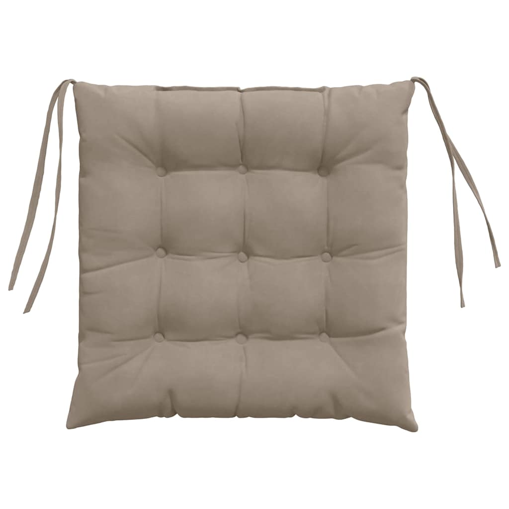 Sædepuder 4 pcs Gråbrun 40 x 40 x 6 cm Mikrofiber