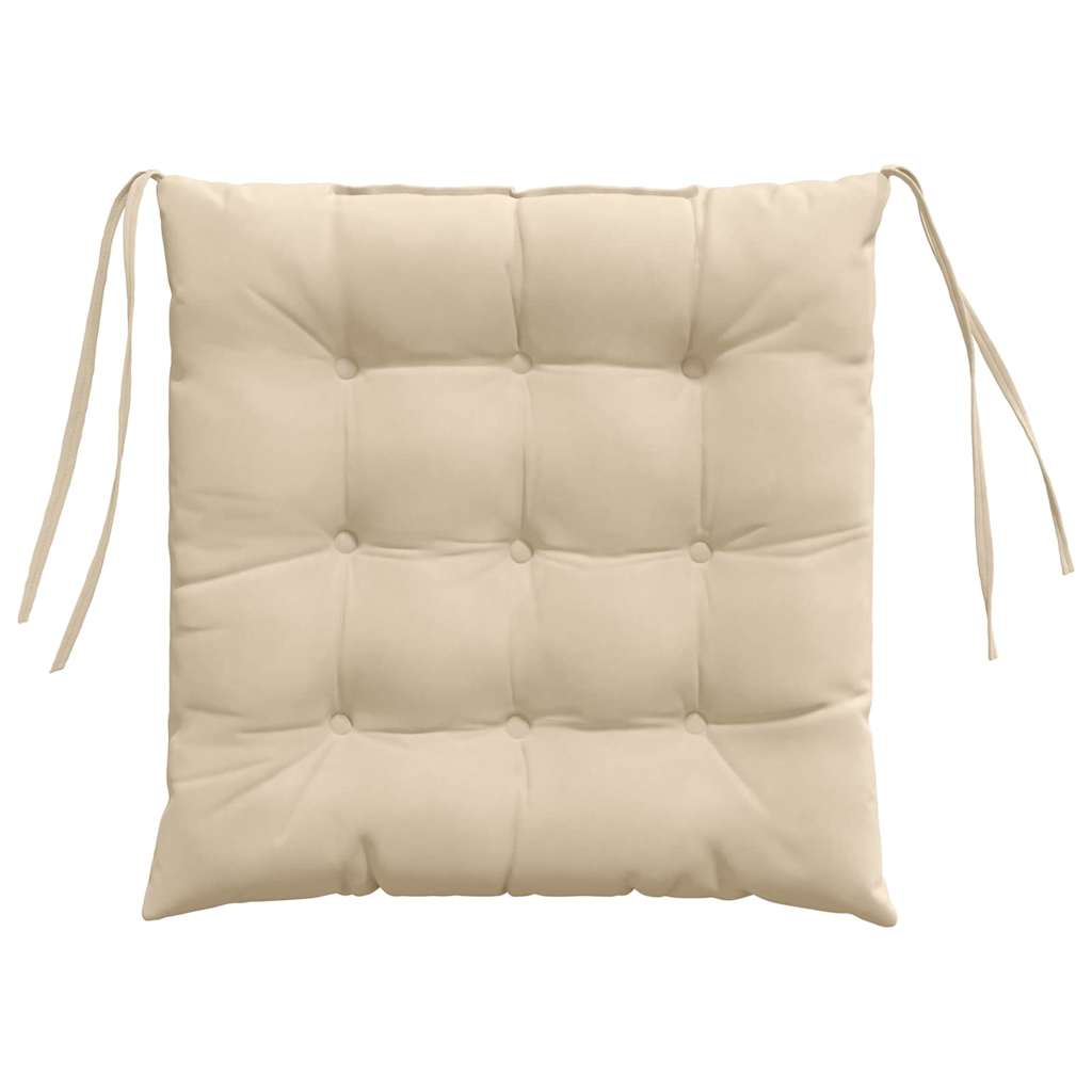 Sædepuder 4 pcs Creme 40 x 40 x 6 cm Mikrofiber