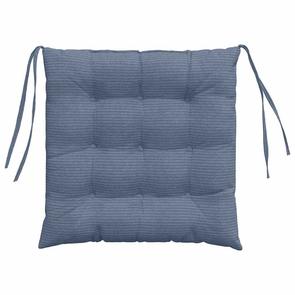 Sædepuder 4 pcs Blå 40 x 40 x 6 cm Velourstof