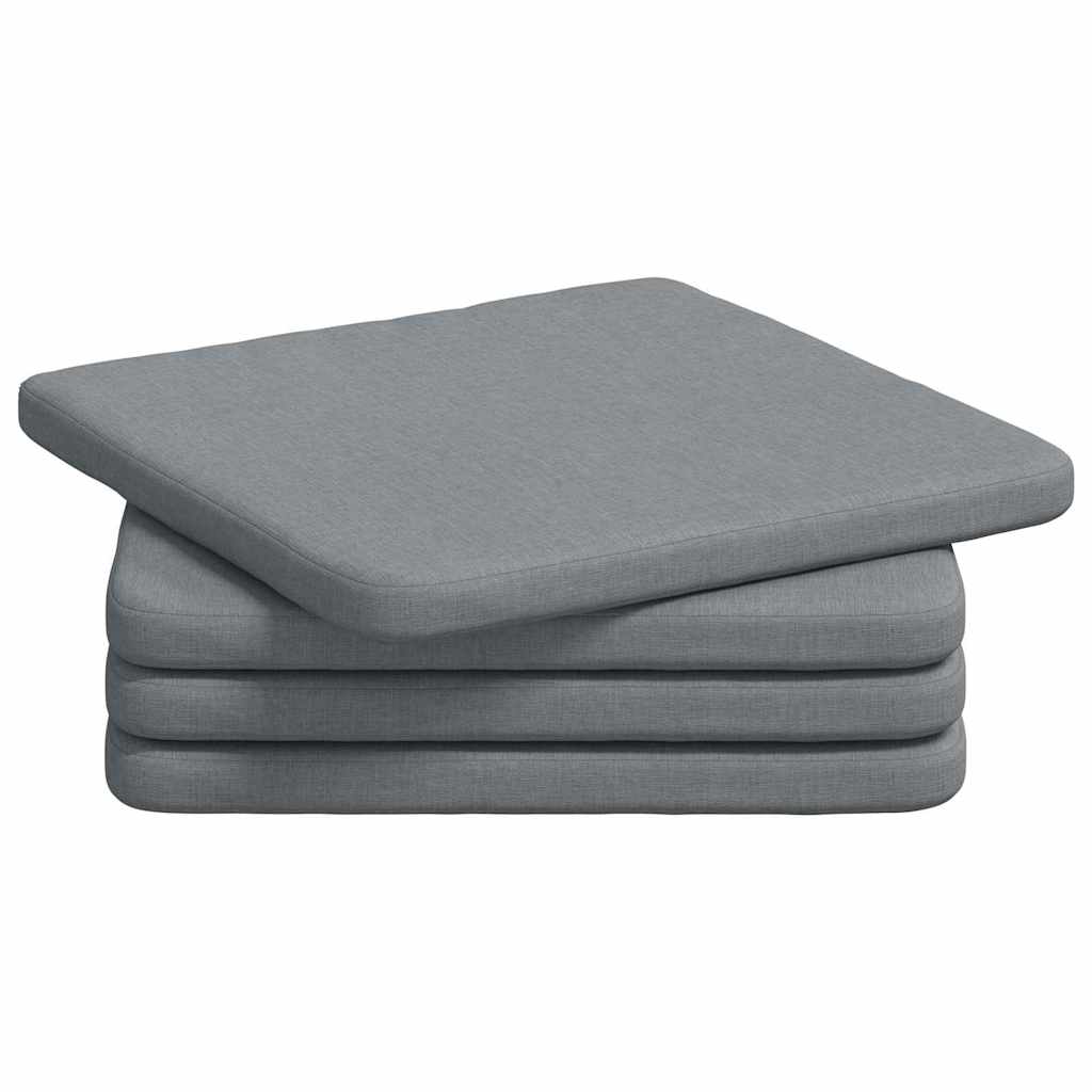 Sædepuder 4 pcs Lysegrå 40 x 40 x 3 cm Stof