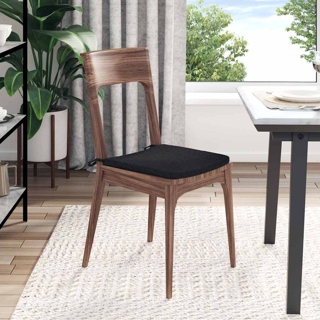 Sædepuder 4 pcs Sort 40 x 40 x 3 cm Stof