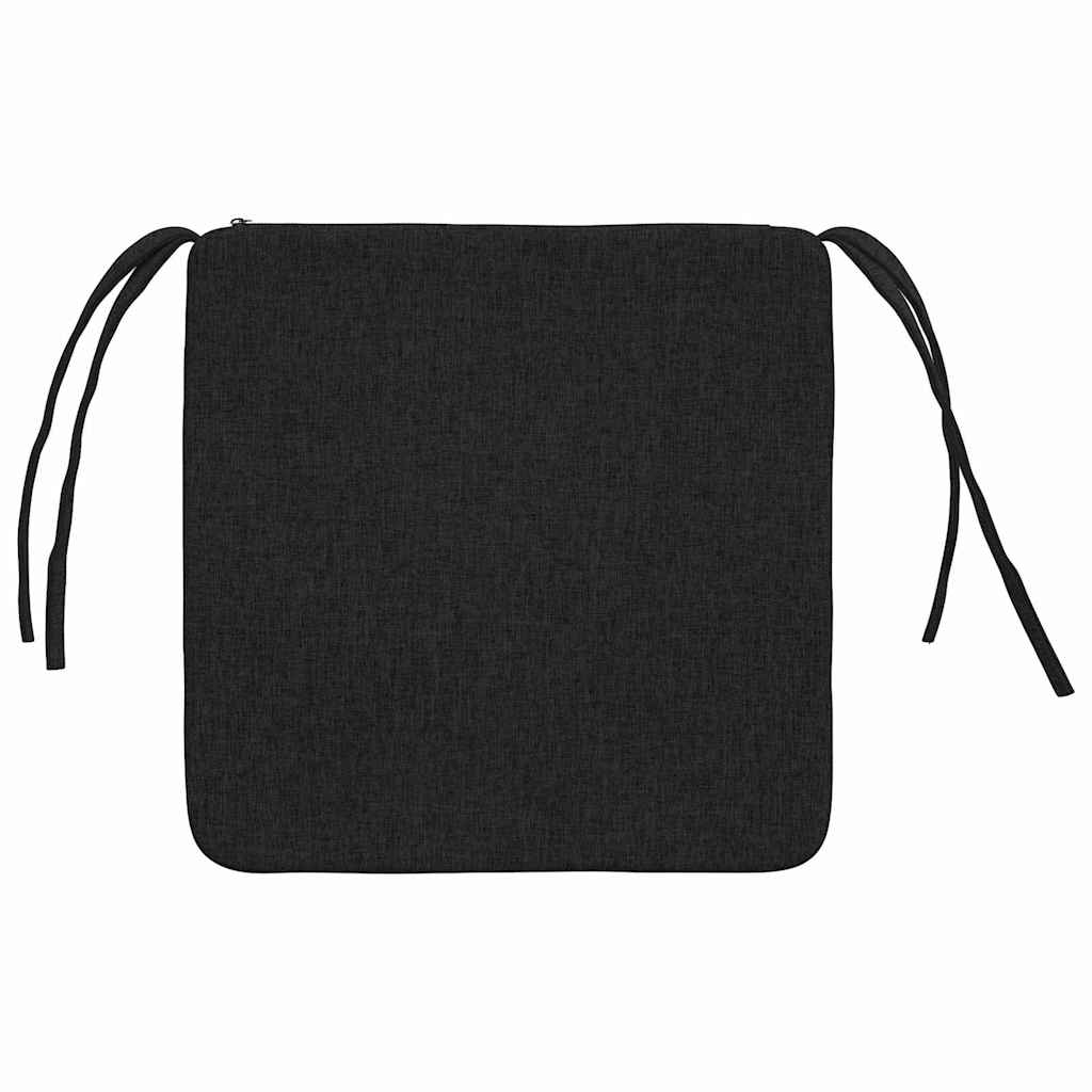 Sædepuder 4 pcs Sort 40 x 40 x 3 cm Stof