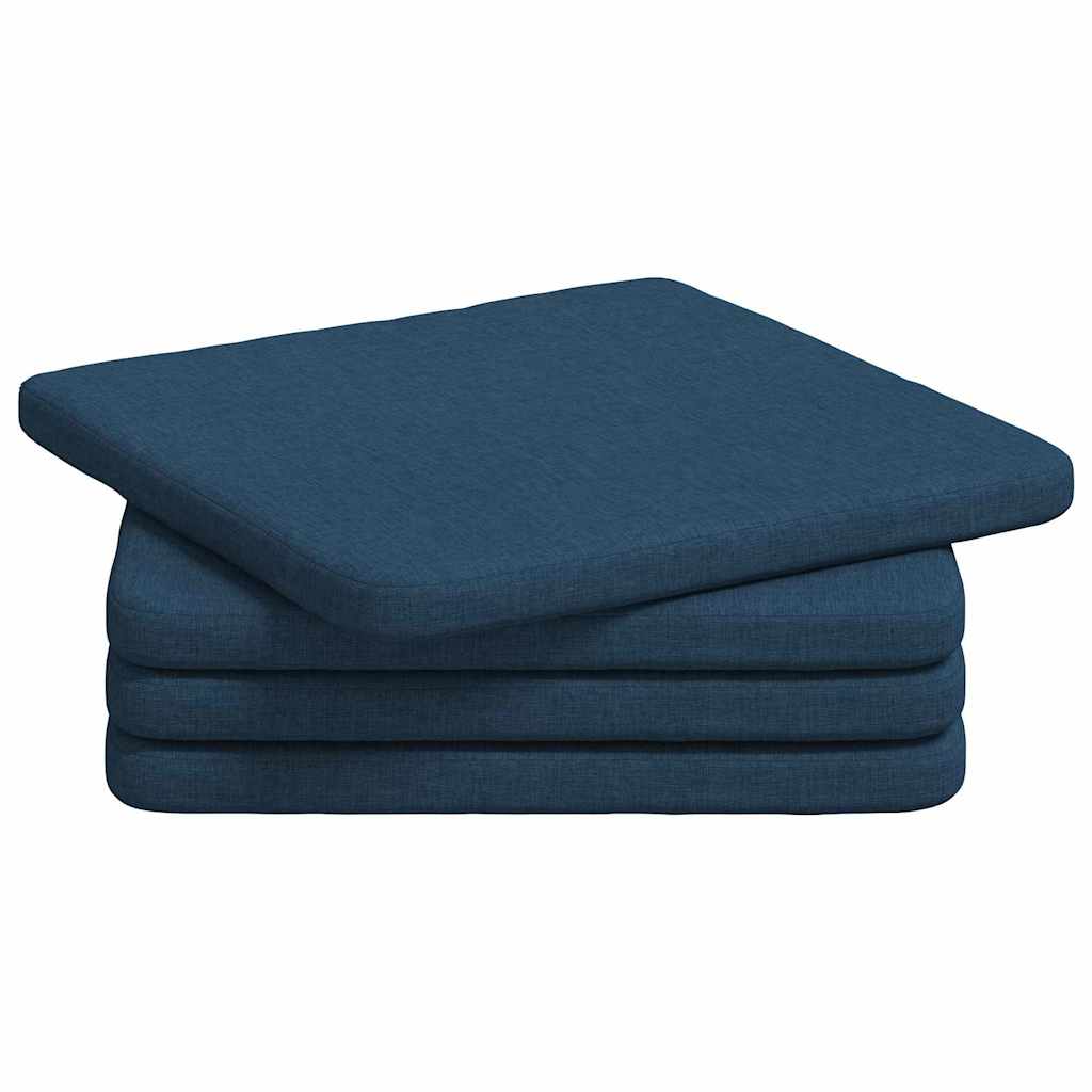 Sædepuder 4 pcs Blå 40 x 40 x 3 cm Stof