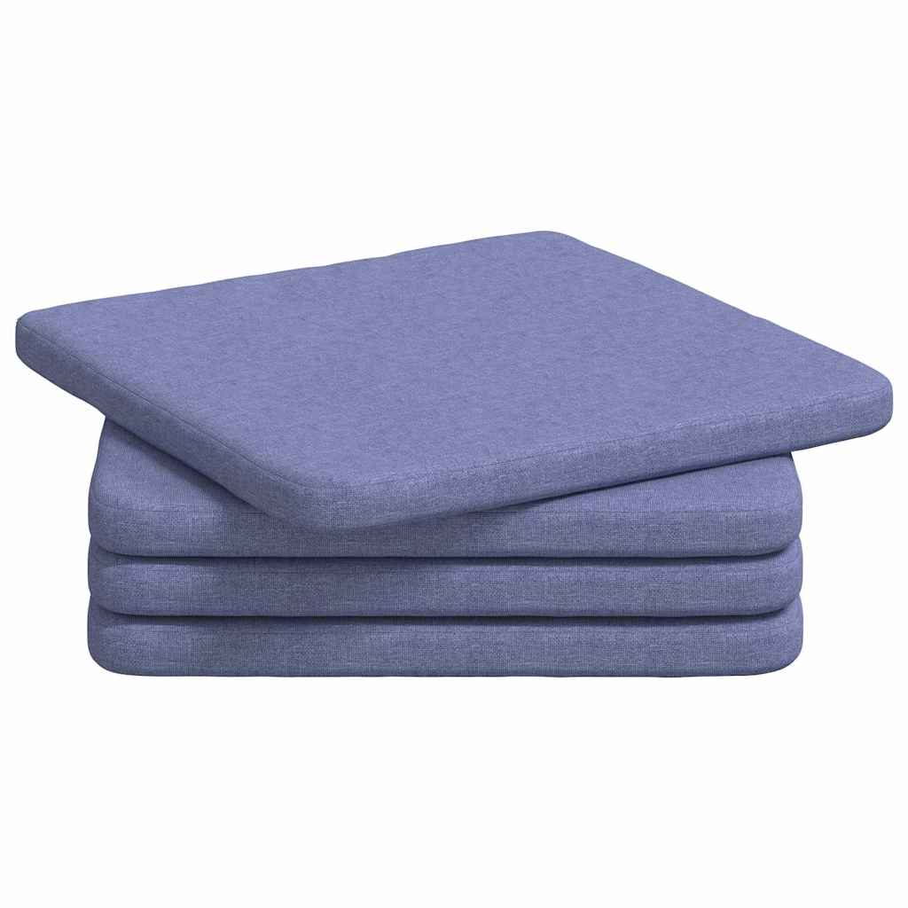 Sædepuder 4 pcs Jeans blå 40 x 40 x 3 cm Stof