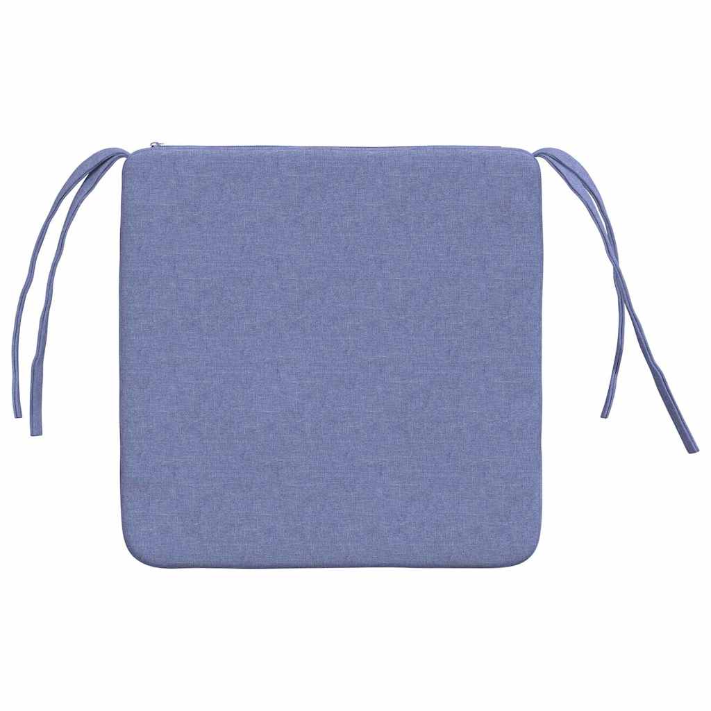 Sædepuder 4 pcs Jeans blå 40 x 40 x 3 cm Stof