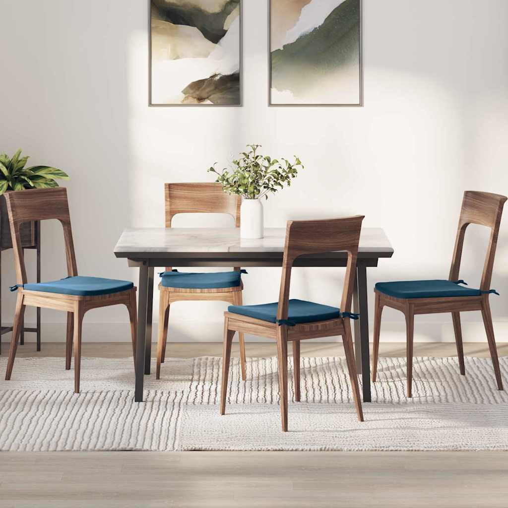 Sædepuder 4 pcs Blå 40 x 40 x 3 cm Fløjl