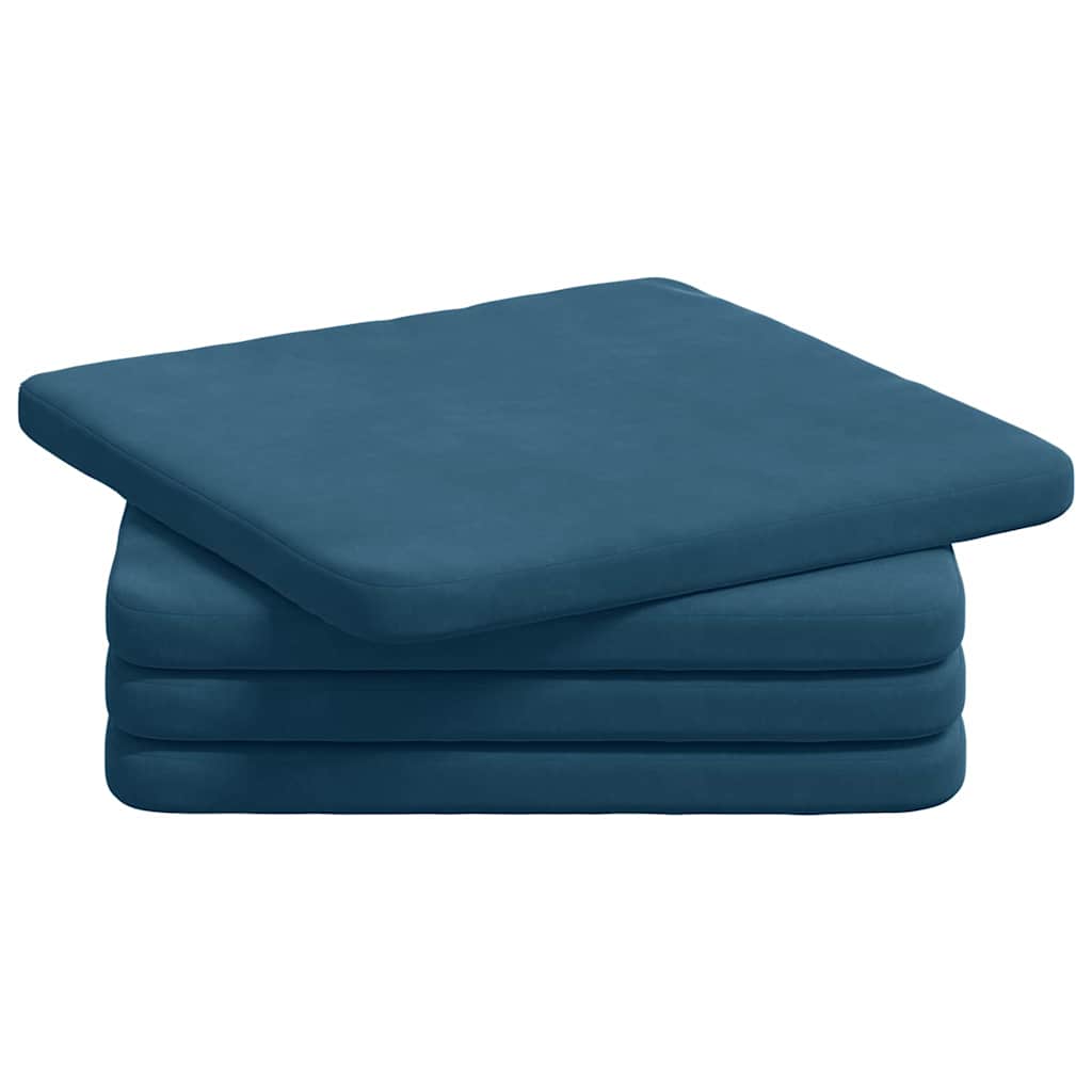 Sædepuder 4 pcs Blå 40 x 40 x 3 cm Fløjl
