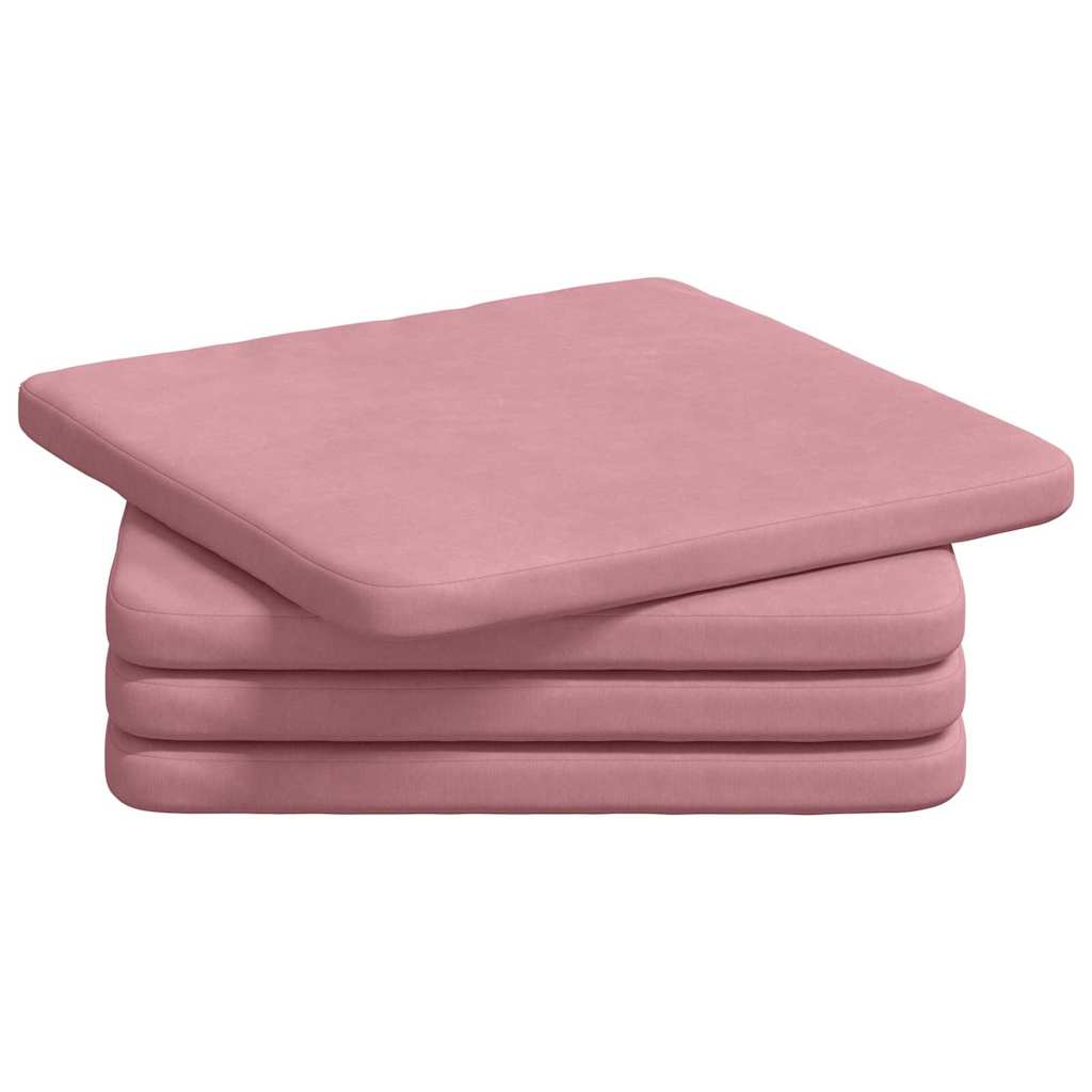 Sædepuder 4 pcs Lyserød 40 x 40 x 3 cm Fløjl