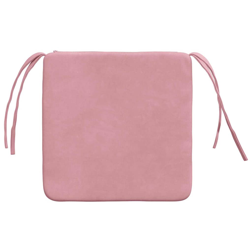 Sædepuder 4 pcs Lyserød 40 x 40 x 3 cm Fløjl