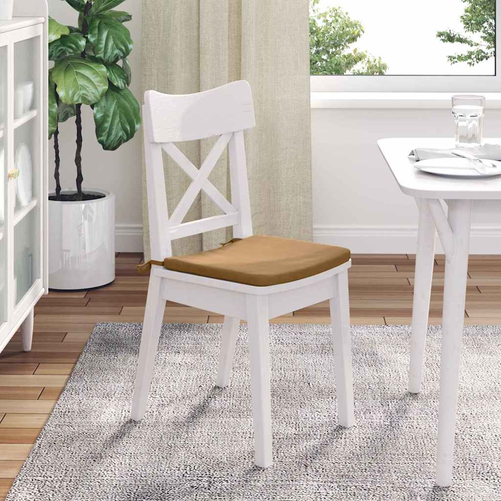 Sædepuder 4 pcs Brun 40 x 40 x 3 cm Fløjl